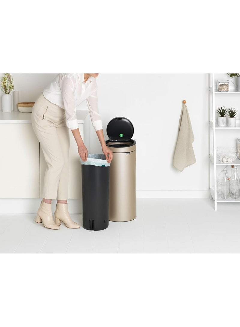 Brabantia 30L Kitchen Touch Bin – Soft-Touch Open, Removable Lid, Easy Clean with Free Bin Bags, Metallic Gold - Image 3